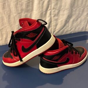 Jordan Kids Red and Black High-Top Sneakers